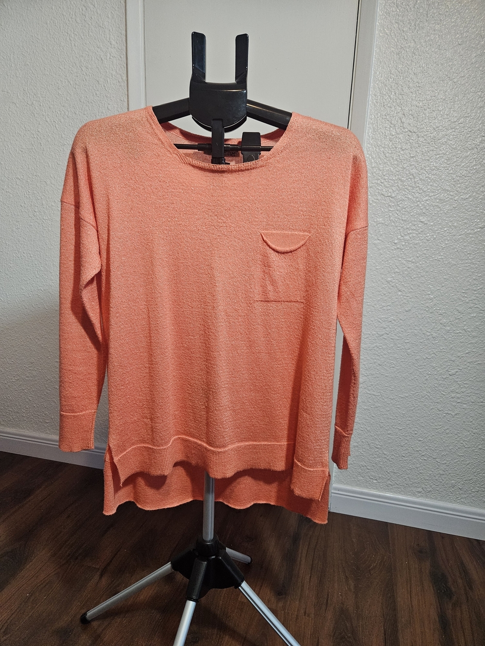 Women’s Casual Coral Pink Crewneck Sweater